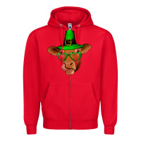 Red St Patricks Day Cow Zipper Hoodie - Bettercallsaul