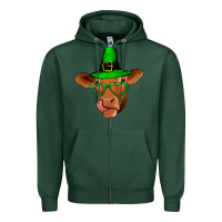 Sports Green St Patricks Day Cow Zipper Hoodie - Bettercallsaul