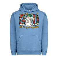 Pigment Pebble Blue with god all things are possible with snowman bbs Urban Hoodie - BundleAndBundleShop