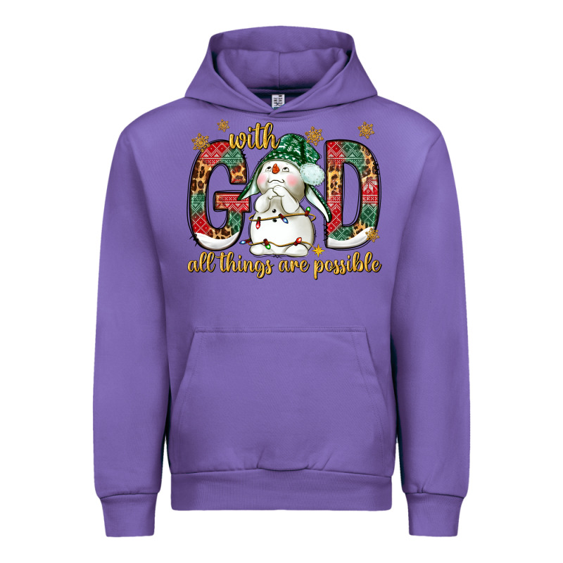 With God All Things Are Possible With Snowman Bbs Urban Hoodie by BundleAndBundleShop | Teevron