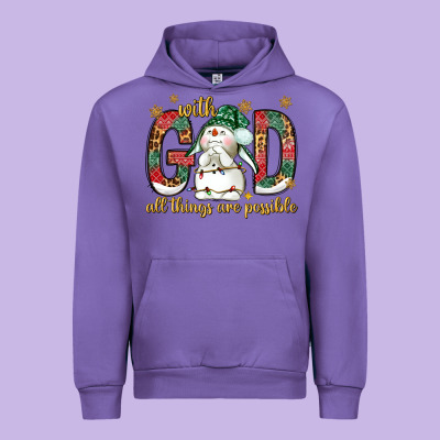 With God All Things Are Possible With Snowman Bbs Urban Hoodie Designed By Bundleandbundleshop
