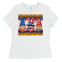 White usa gnome mouse pad Ladies Tee - HRA Design Shop