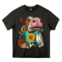 Asphalt Simmental Cow Coffee Cup Heavy Core Tee - FaDigitalArtStudio