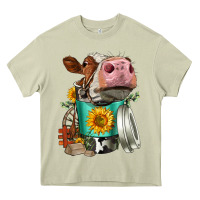 Mossy Simmental Cow Coffee Cup Heavy Core Tee - FaDigitalArtStudio