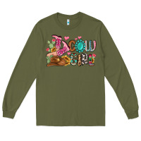 Army Green western cowgirl Long Sleeve Tee - MaliasSmallBusiness