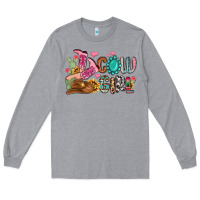 Heather Grey western cowgirl Long Sleeve Tee - MaliasSmallBusiness