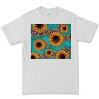 Dove Grey sunflower turquoise glitter Premium Tee - JahusDesignShop