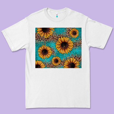 Sunflower Turquoise Glitter Premium Tee Designed By Jahusdesignshop