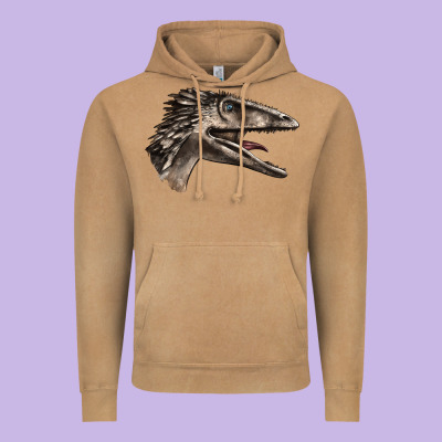 Deinonychus Face Vintage Hoodie Designed By Lillyallendesigns