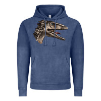 Vintage Denim Deinonychus Face Vintage Hoodie - LillyAllenDesigns
