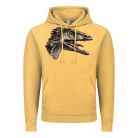 Vintage Mustard Deinonychus Face Vintage Hoodie - LillyAllenDesigns