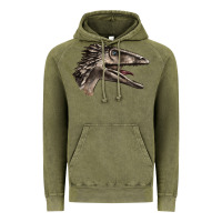 Vintage Olive Deinonychus Face Vintage Hoodie - LillyAllenDesigns