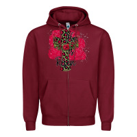 Burgundy He İs Risen Easter Zipper Hoodie - Bettercallsaul