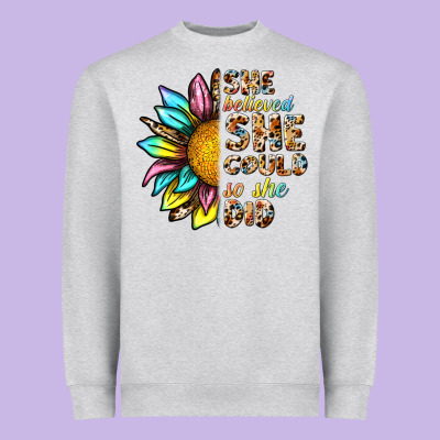 She Believed She Could So She Did Heavyweight Sweatshirt Designed By Nancycooperartshop