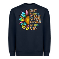 Navy she believed she could so she did Heavyweight Sweatshirt - NancyCooperArtShop