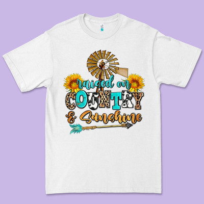 Raised On Country And Sunshine Premium Tee Designed By Adodesignshop