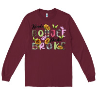 Burgundy kinda boujee kinda broke Long Sleeve Tee - MaliasSmallBusiness