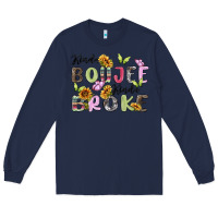 Navy kinda boujee kinda broke Long Sleeve Tee - MaliasSmallBusiness