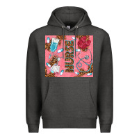 Charcoal Heather pink glitter nurse Premium Hoodie - TumblerDesignByShophia
