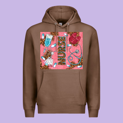 Pink Glitter Nurse Premium Hoodie Designed By Tumblerdesignbyshophia