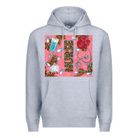Heather Grey pink glitter nurse Premium Hoodie - TumblerDesignByShophia
