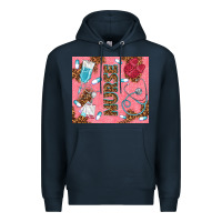 Navy pink glitter nurse Premium Hoodie - TumblerDesignByShophia