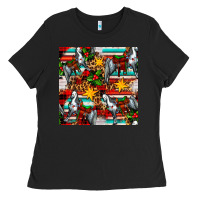 Black christmas horse leopard tartan Ladies Tee - FaDigitalArtStudio
