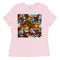 Bubblegum Pink christmas horse leopard tartan Ladies Tee - FaDigitalArtStudio