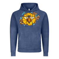 Vintage Denim bee sunflower leopard Vintage Hoodie - Jasminsmagicworld