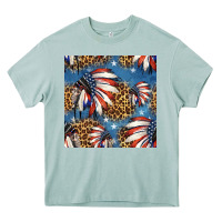 Arona 4th of july indian headdress seamless pattern Heavy Core Tee - HRA Design Shop