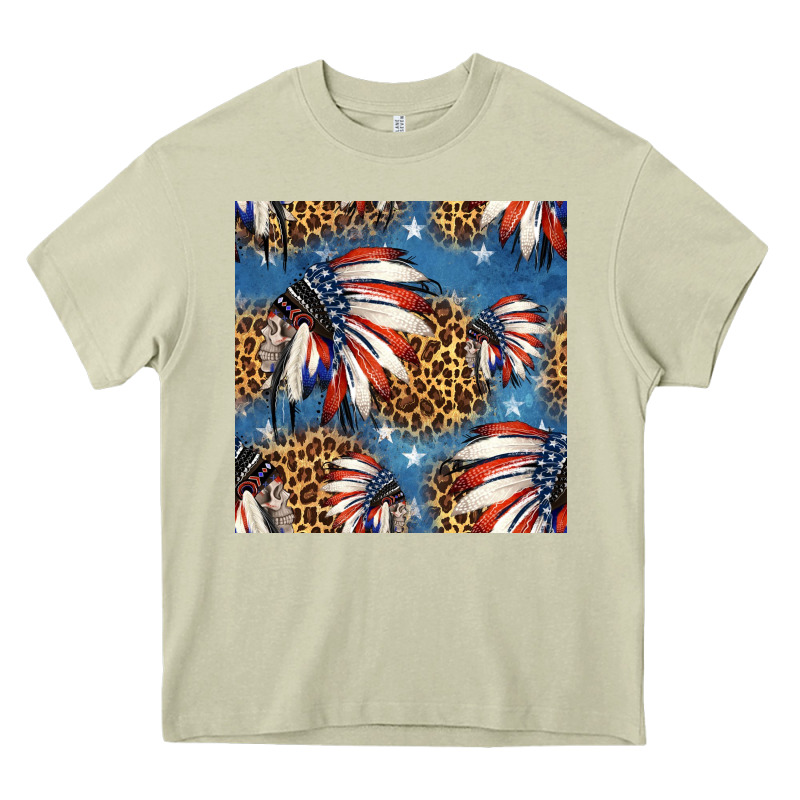 4th Of July Indian Headdress Seamless Pattern Heavy Core Tee by HRA Design Shop | Teevron