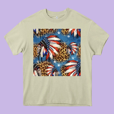 4th Of July Indian Headdress Seamless Pattern Heavy Core Tee Designed By Hra Design Shop