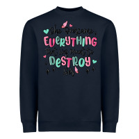 Navy she overcame everything that was meant to destroy Heavyweight Sweatshirt - MaliasSmallBusiness