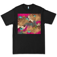 Black pink glitter leopard sunflower gemstone Premium Tee - JahusDesignShop
