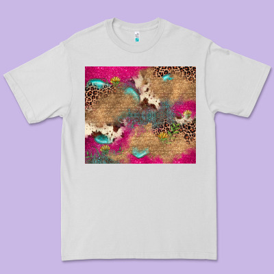 Pink Glitter Leopard Sunflower Gemstone Premium Tee Designed By Jahusdesignshop