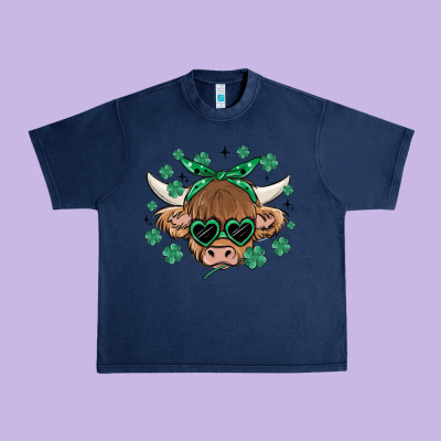 St Patrick's Day Cow Urban Heavy Tee Designed By Maliassmallbusiness