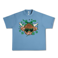 Pebble Blue st patrick's day cow Urban Heavy Tee - MaliasSmallBusiness