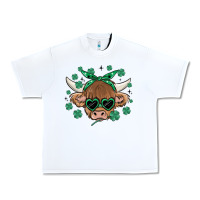 White st patrick's day cow Urban Heavy Tee - MaliasSmallBusiness