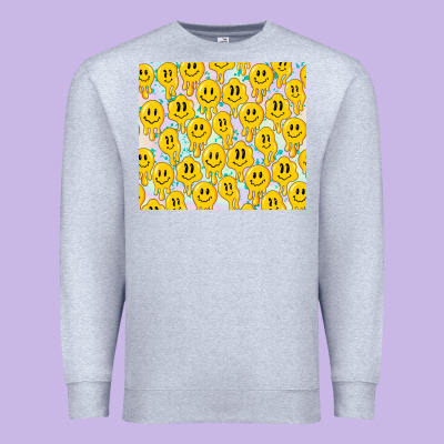 Retro Smiley Faces Premium Sweatshirt Designed By Tumblerdesignbyshophia