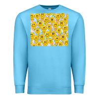 Ocean Blue retro smiley faces Premium Sweatshirt - TumblerDesignByShophia