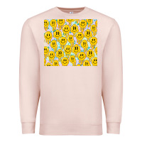 Pale Pink retro smiley faces Premium Sweatshirt - TumblerDesignByShophia