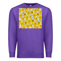 Purple retro smiley faces Premium Sweatshirt - TumblerDesignByShophia
