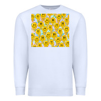 White retro smiley faces Premium Sweatshirt - TumblerDesignByShophia