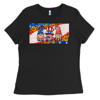 Black usa gnome license plate Ladies Tee - HRA Design Shop