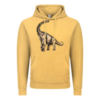 Vintage Mustard Brachiosaurus Vintage Hoodie - LillyAllenDesigns