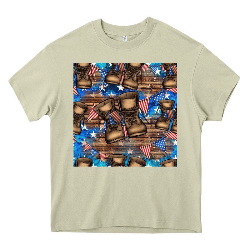 4th Of Juky Veteran Boots Seamless Pattern Heavy Core Tee by HRA Design Shop | Teevron