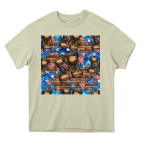 Mossy 4th of juky veteran boots seamless pattern Heavy Core Tee - HRA Design Shop