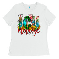 White christmas icu nurse Ladies Tee - FaDigitalArtStudio