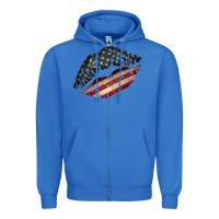 True Royal Vintage American Flag Lips Zipper Hoodie - Bettercallsaul
