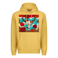 Antique Gold bull skull rose Premium Hoodie - TumblerDesignByShophia